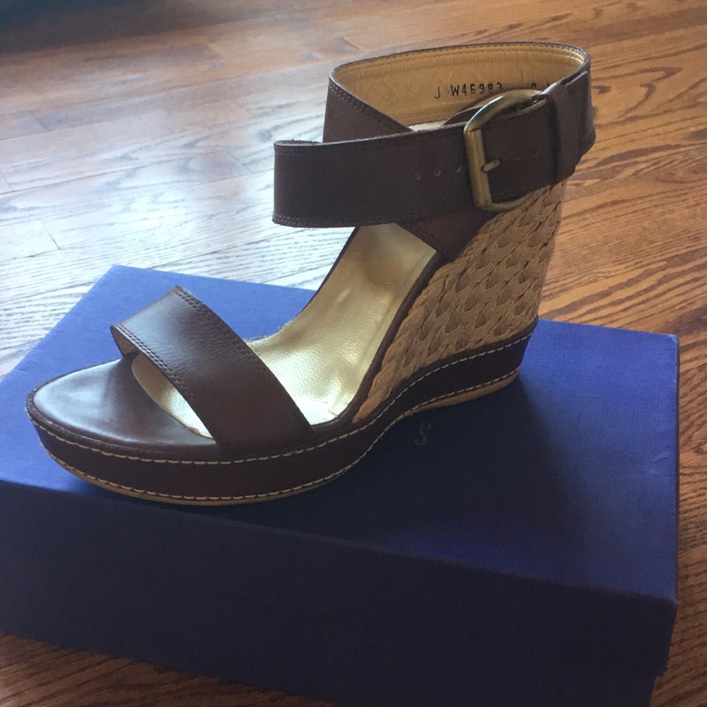 Stuart Weitzman XRAY Root Vachetta Wedge Sandal